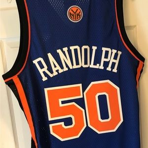 Adidas men’s NY Knicks basketball Jersey - Size M length +2.  Blue/orange/black